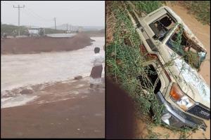 وفاة مواطن بعد جرف سيارته بسيول الأمطار في وادي حضرموت