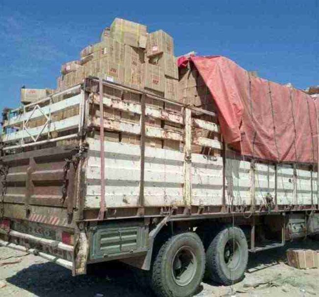 الحزام الأمني يضبط شاحنة تحمل مواد لصناعة الطائرات المسيرة كانت في طريقها إلى صنعاء