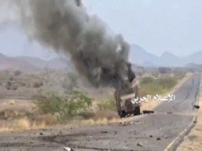 تعرف حقيقة صور المدرعات المحترقة التي قال الحوثيون أنها لقوات طارق صالح
