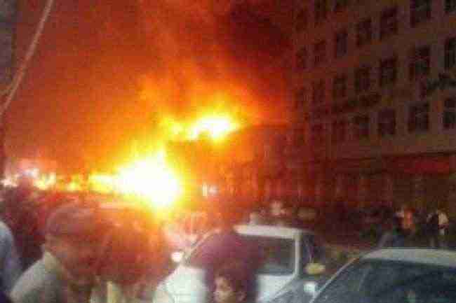 شاهد .. حريق هائل في المستشفى اليمني الألماني بصنعاء