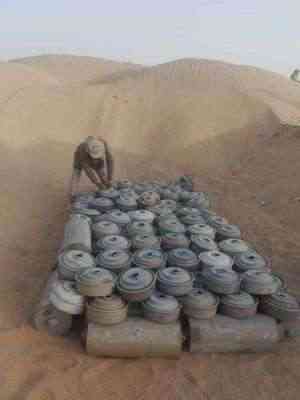 إتلاف الآلاف من الألغام والمتفجرات الحوثية في #الجوف