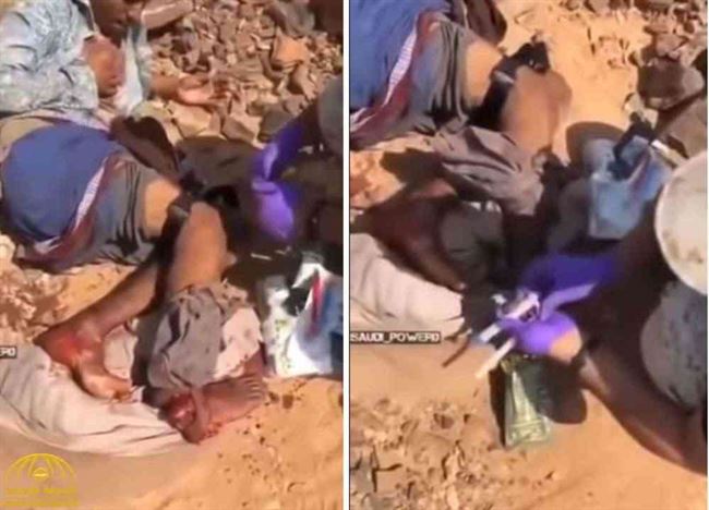 شاهد بالفيديو.. حوثي يقع في فخ ألغام وهكذا كانت ردة فعل جندي سعودي
