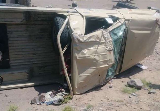 حادث مروري مروع يتسبب بوفاة وإصابة 5 من قوات الصاعقة في المضاربة بلحج