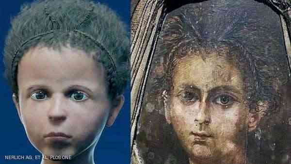 العلماء ينجحون بإعادة بناء وجه مومياء طفل مصري بدقة توفي 50 قبل الميلاد