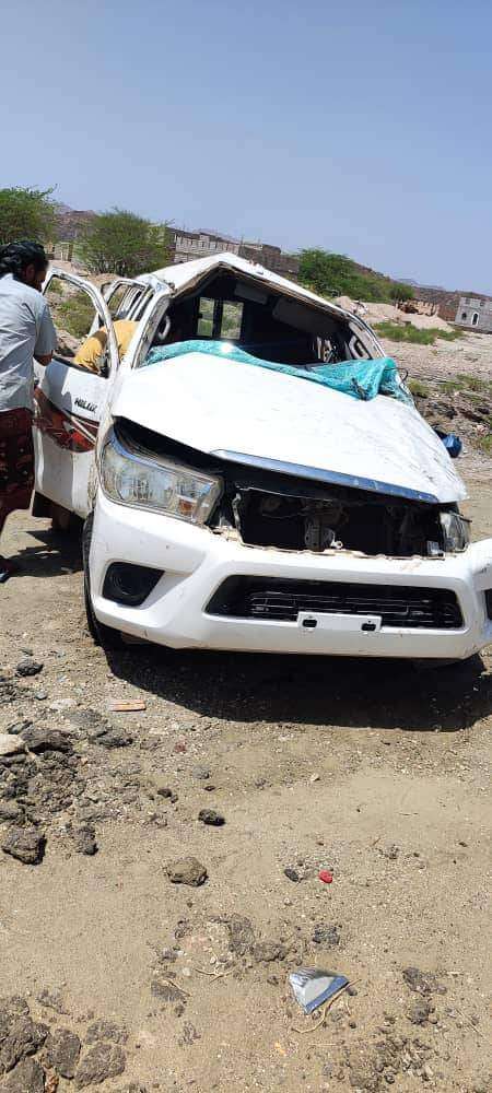 وفاة ضابط بالعمالقة الجنوبية وإصابة عدد من مرافقيه بحادث مروري